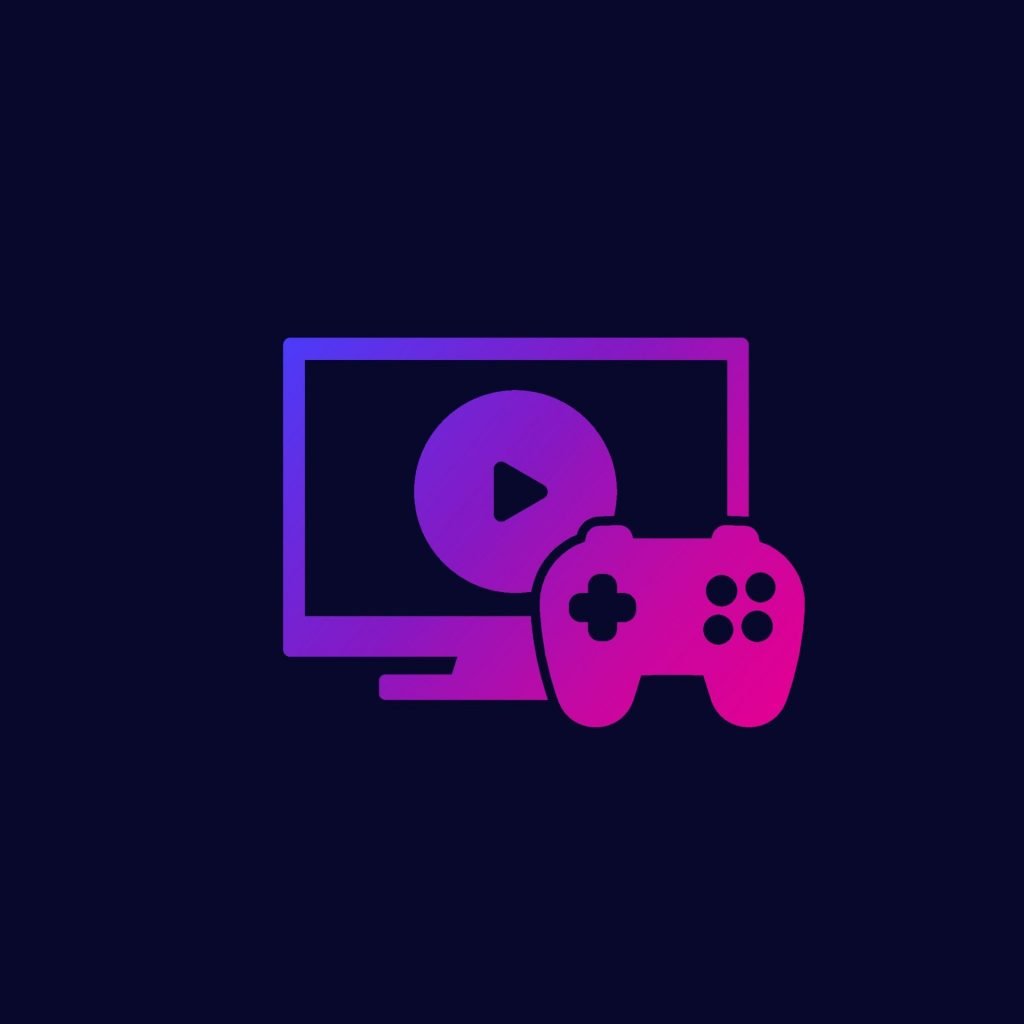 video games icon with tv and gamepad eps vector